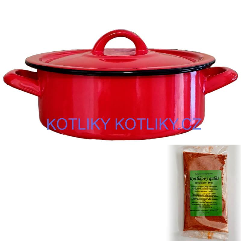 Smaltovaný kastrol poklicí COMBI 5 l + směs koření na kotlíkový guláš 50 g