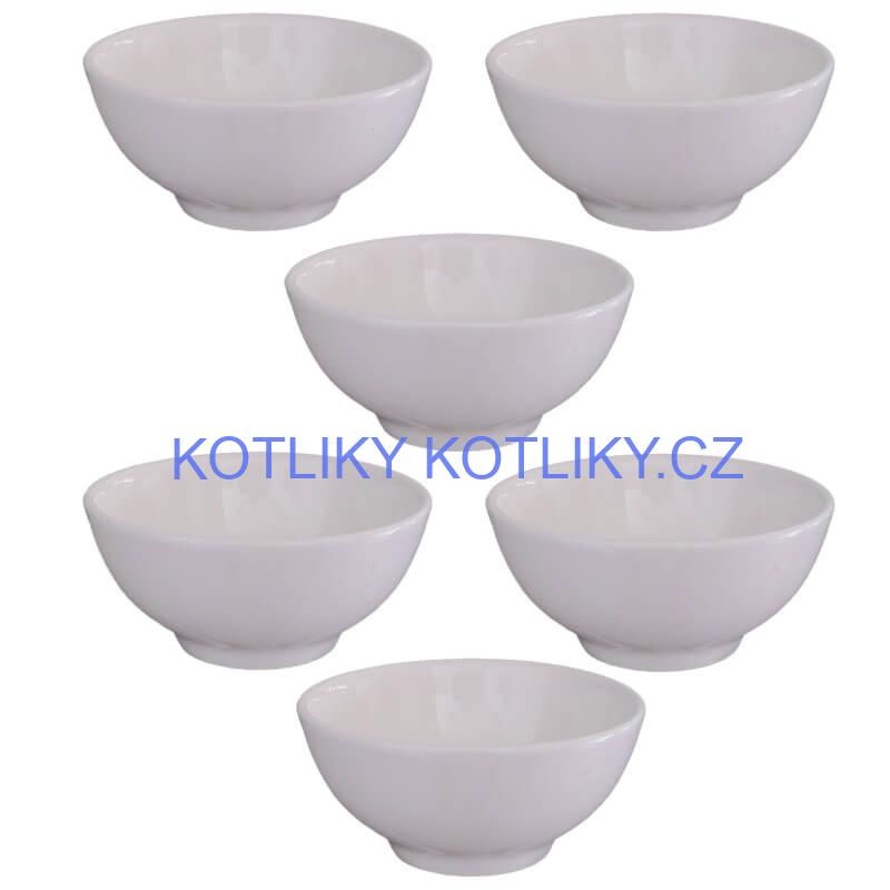 Keramické misky na servírování guláše 15 cm 6 ks bílé
