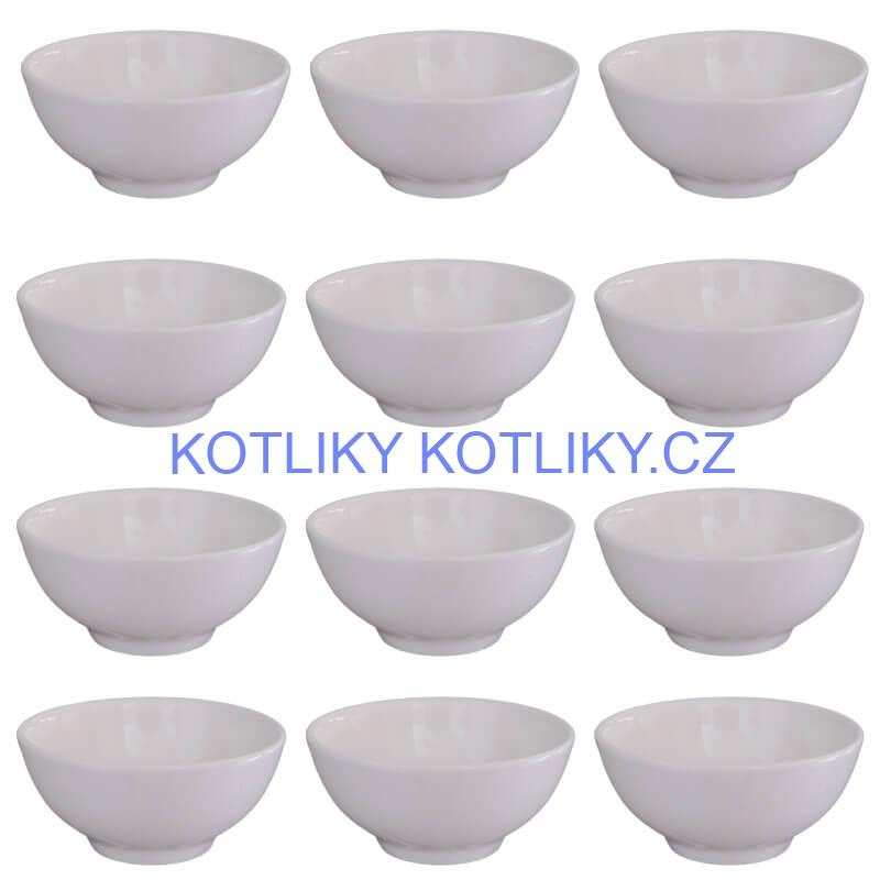 Keramické misky na servírování guláše 15 cm 12 ks bílé