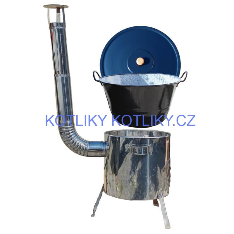 Smaltovaný kotel 70 L + nerezová kotlina 53 cm LUSTRO