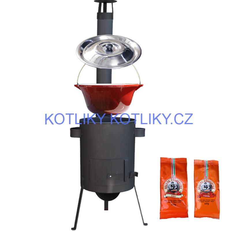 Litinový kotlík se smaltovanou úpravou 22 L + žáruvzdorná kotlina 42 PLUS 600 4 MM + paprikový pepř na guláš - MIX 100 g