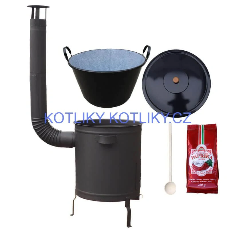 Smaltovaný kotel 70 L + silná kovová kotlina 53 cm (2 mm) STRONG PLUS 600 + sladká paprika 250 g