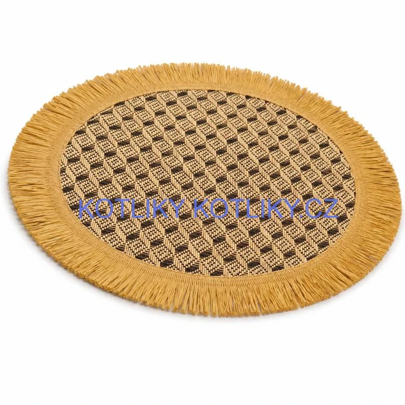 Přírodní podložka pod talíř se třásněmi 37 cm