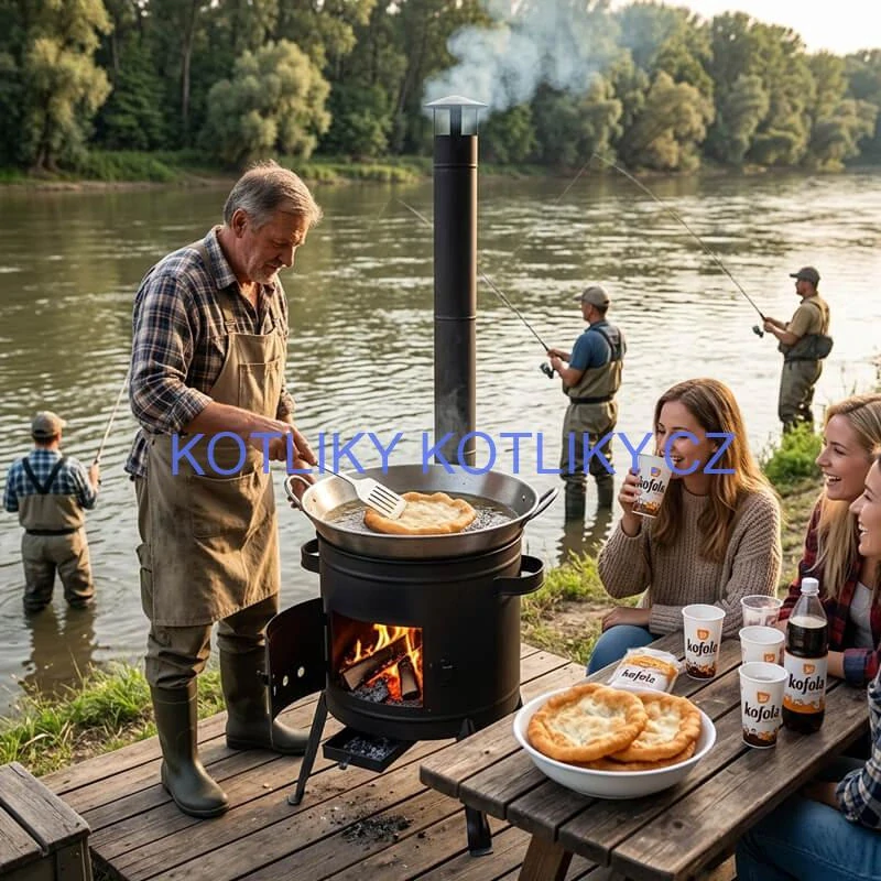 Sada na smažení langošů v přírodě 36 cm s kotlinou CLASIC