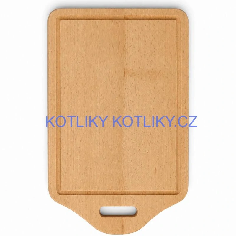 Dřevěná krájecí deska s rukojetí 40×25 cm — tvar štítu