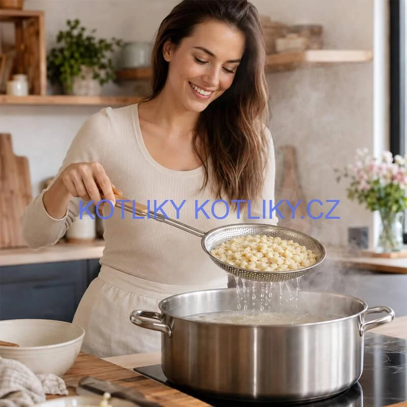 Hliníkové sítko 16 cm s dřevěnou rukojetí