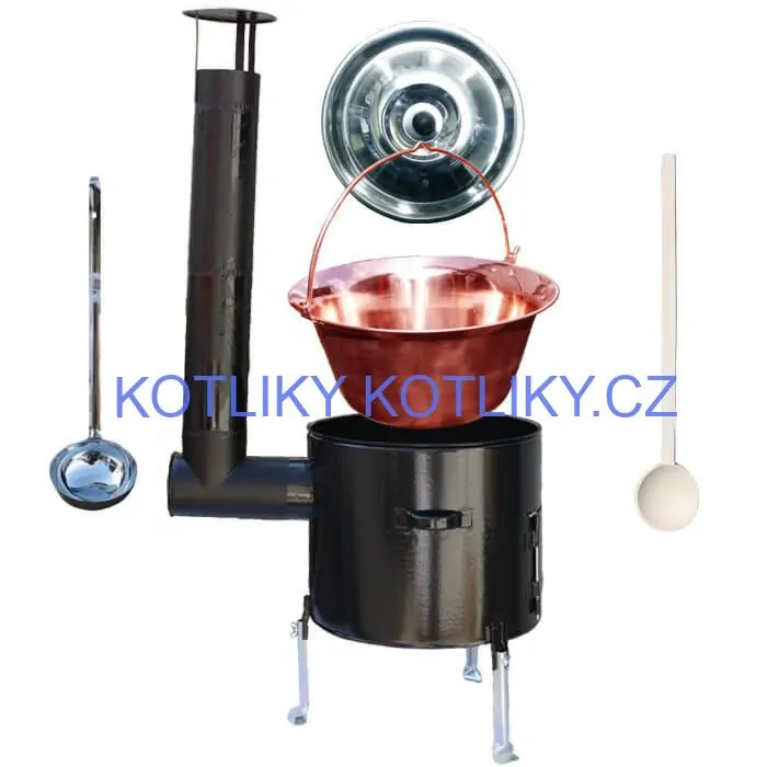 Měděný kotlík 10 L + smaltovaná kotlina 31 EXCLUSIVE