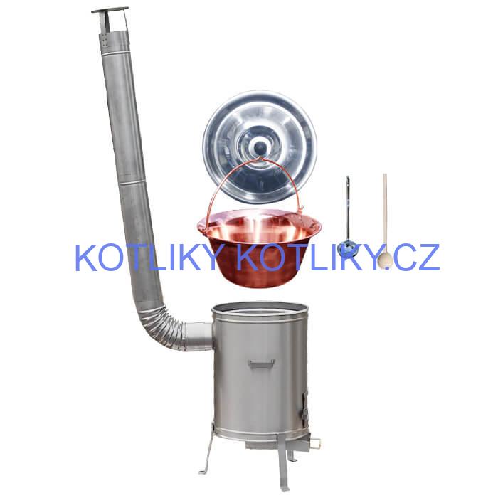 Měděný kotlík 20 L + nerezová kotlina 42 cm + LUX