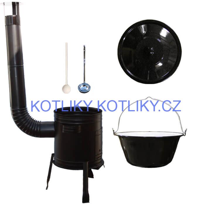 Smaltovaný kotlík 25 L (1,2 mm) + kovová kotlina 42 CLASSIC (KOV)