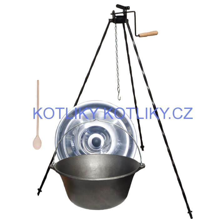 Litinový kotlík 7,2 L + stojan s kladkou VAR