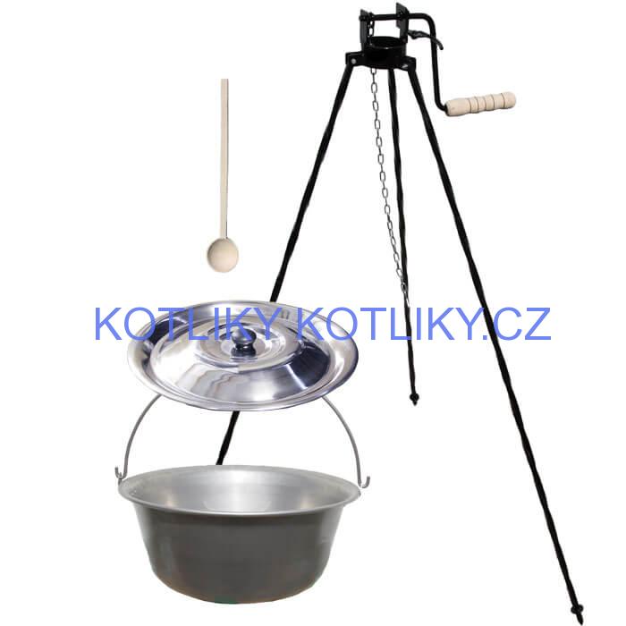 Nerezový kotlík 20 L (1,5 mm) + stojan s kladkou VAR
