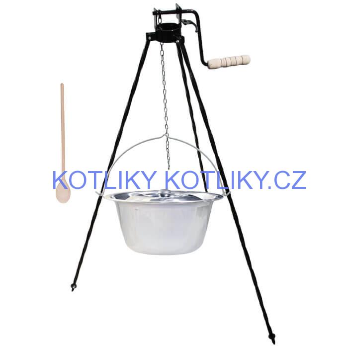 Nerezový kotlík 15 L (1,2 mm) + stojan s kladkou VAR
