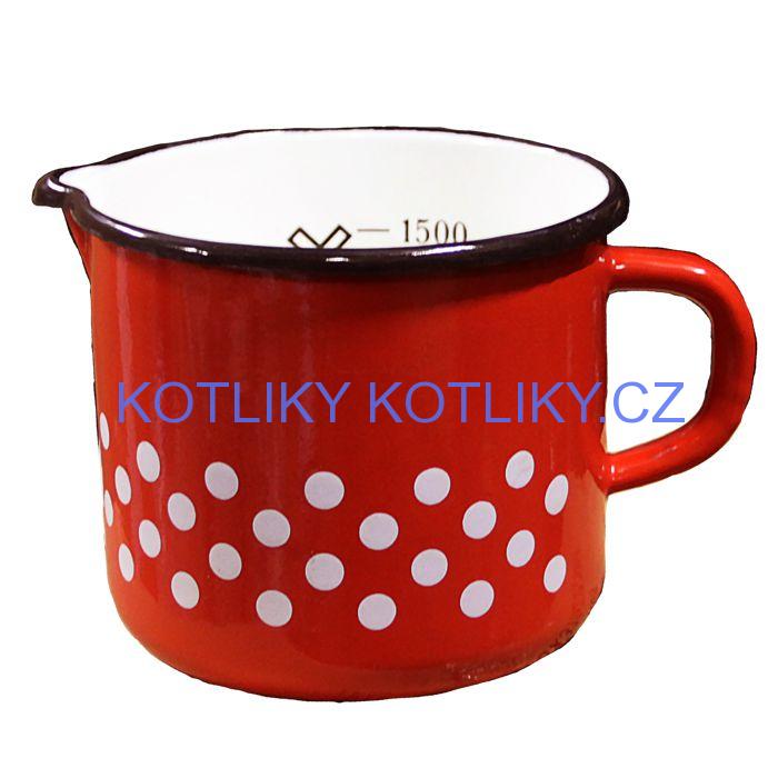 Smaltovaný hrnek 1,5 L (tečky)