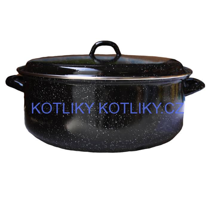 Smaltovaný černý kastrol 13 L