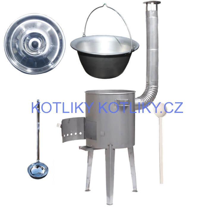 Nerezový kotlík 15 L (1,5 mm) + nerezová kotlina 36 cm LUXUS