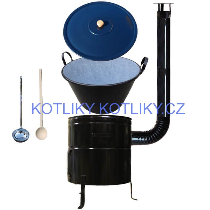 Smaltovaný kotel 80 L + kovová kotlina 58 cm BIG PARTY
