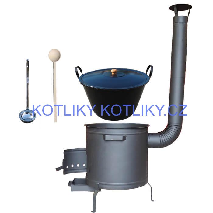 Smaltovaný kotel 60 L + žáruvzdorná kotlina 53 cm PLUS 600