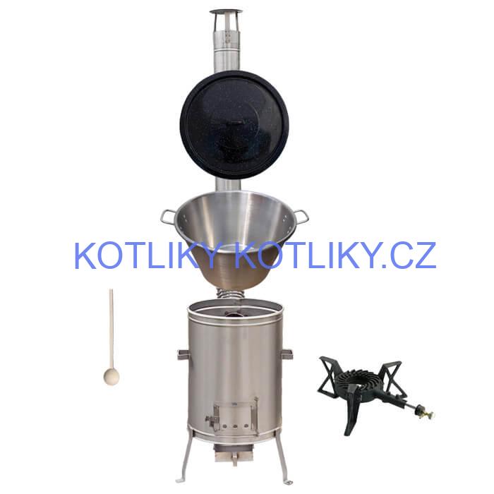 Nerezový kotel 40 L + nerezová kotlina 45 cm + hořák LUX