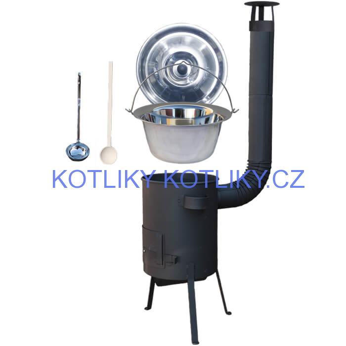 Nerezový kotlík 22 L (0,8 mm) + žáruvzdorná kotlina 42 PLUS 600 4 MM