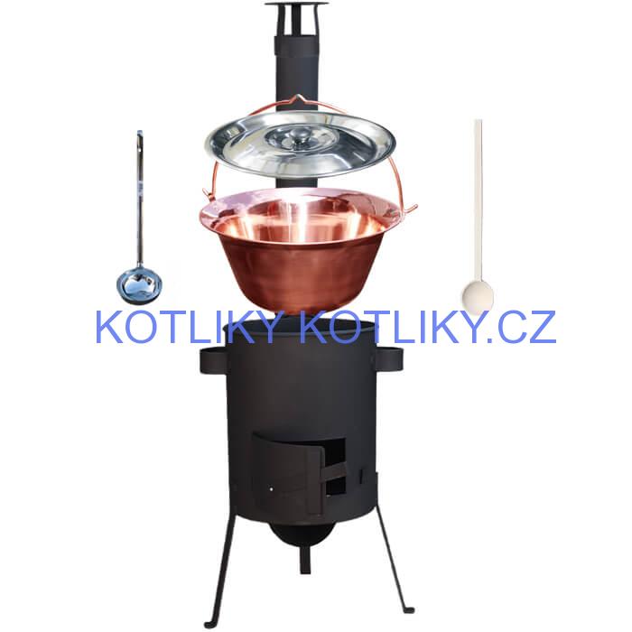 Měděný kotlík 20 L (1,2 mm) + žáruvzdorná kotlina 42 PLUS 600 4 MM