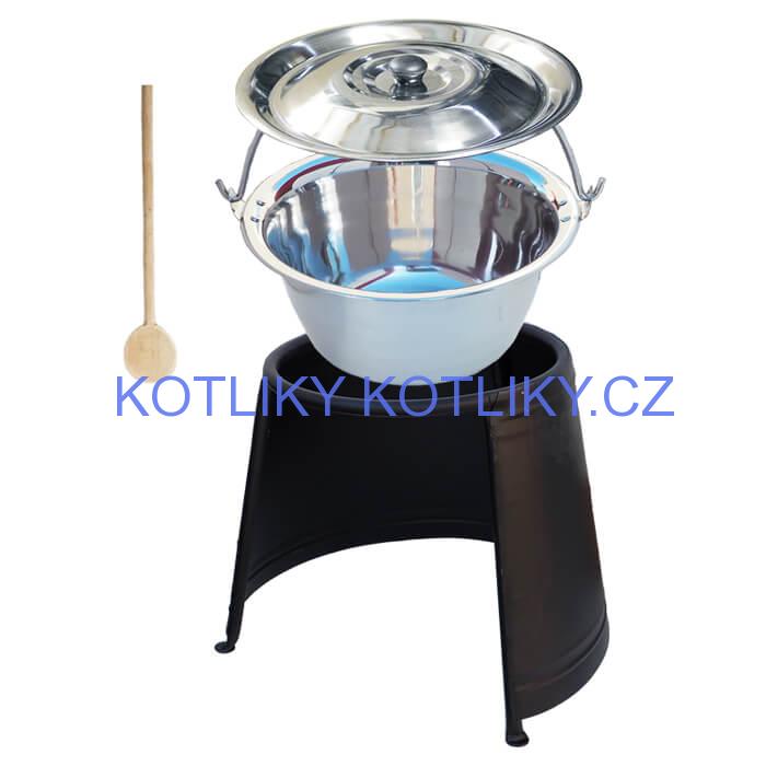 Nerezový kotlík 20 L (1,2 mm) + chránič plamene