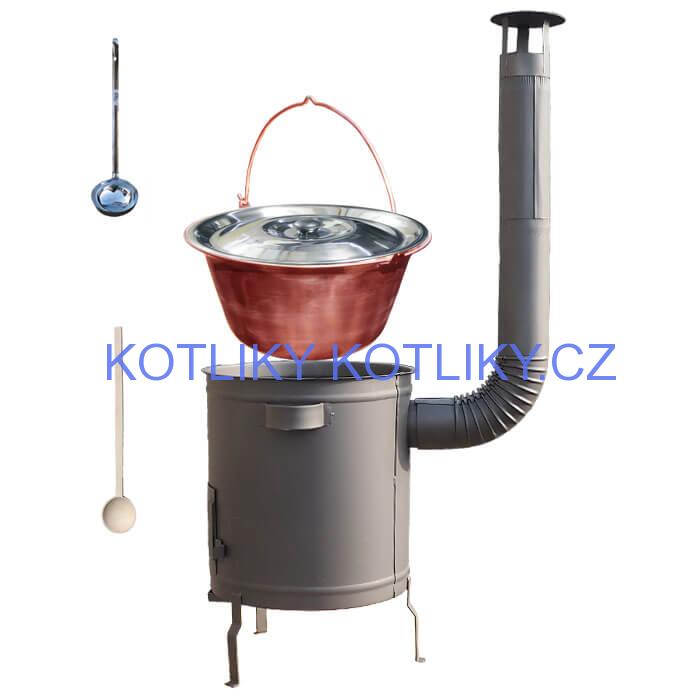 Měděný kotlík 30 L (1,2 mm) + silnostěnná (1,5 mm) a žáruvzdorná kotlina 45 PLUS 600