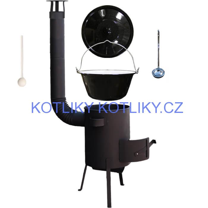 Smaltovaný kotlík 13 L + žáruvzdorná kotlina 36 PLUS 600 4 MM
