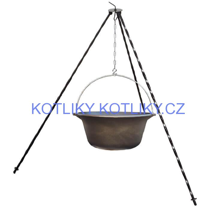 Litinový kotlík 7,2 L + trojnožka 1 m