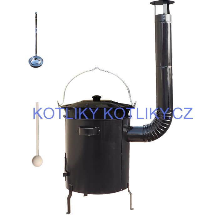 Smaltovaný kotlík 30 L (1,2 mm) + hrubostěnná (1,5 mm) kovová kotlina 45 STRONG