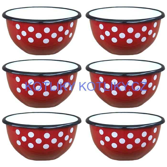 Souprava smaltovaných misek 14 cm 6 ks