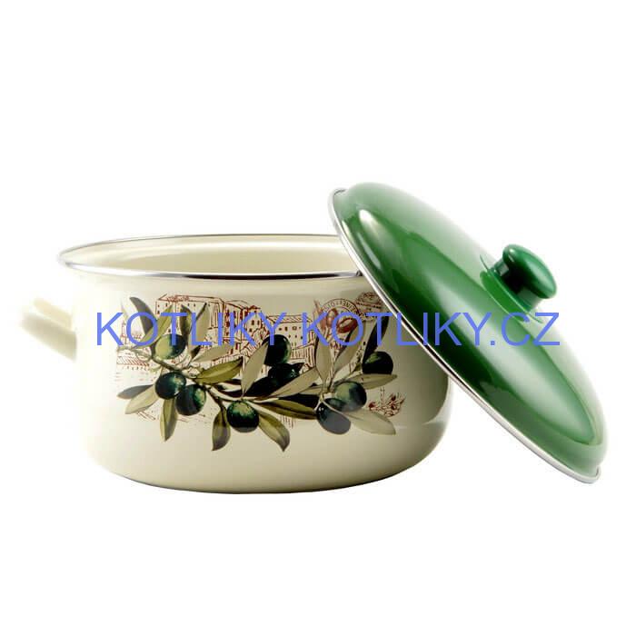 Smaltovaný kastrol s poklicí 4,8 L OLIVA