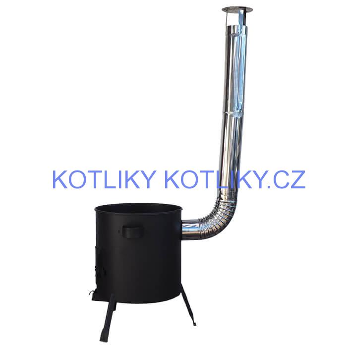 Kotlina 42 cm (1 mm) s žáruvzdornou barvou PLUS 600 + nerezový kouřovod