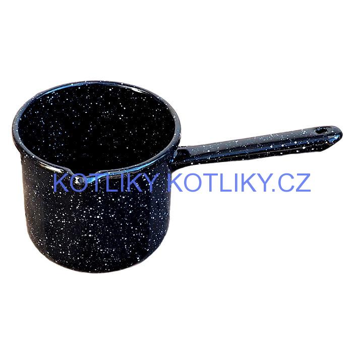 Smaltovaný hrnek s rukojetí 1 L - Černý