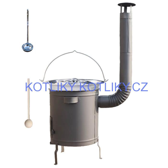 Nerezový kotlík 14 L (0,8 mm) + hrubostěnná (1,5 mm) a žáruvzdorná kotlina 36 PLUS 600
