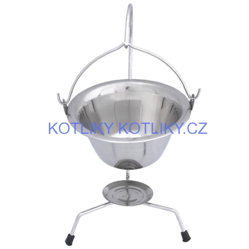 Servírovací kotlík na guláš nerezový 0,8 l + stojánek
