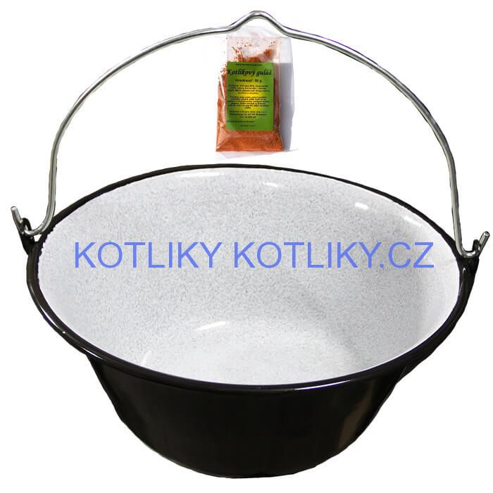 Smaltovaný kotlík 50 L + koření na kotlíkový guláš 50 g