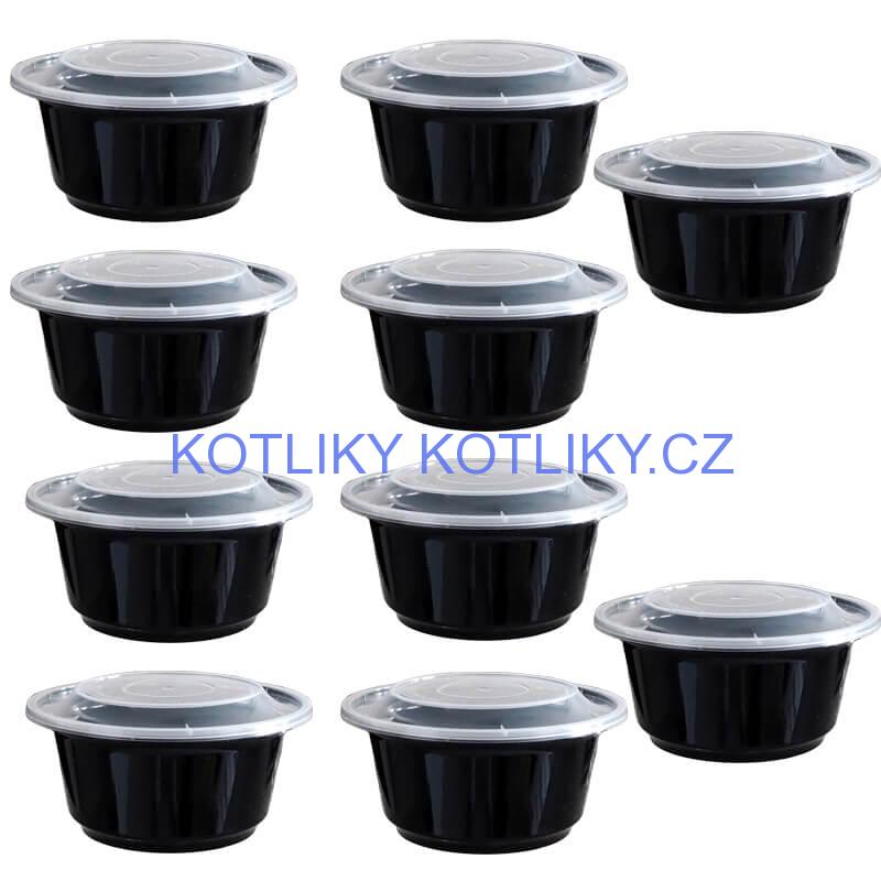 Plastové boxy (misky) na guláš + víčky 1000 ml 10 ks