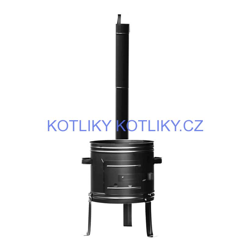 Smaltovaný kotlík 20 L (0,8 mm) + kovová kotlina 42 KOV + vařečka + misky 12 ks