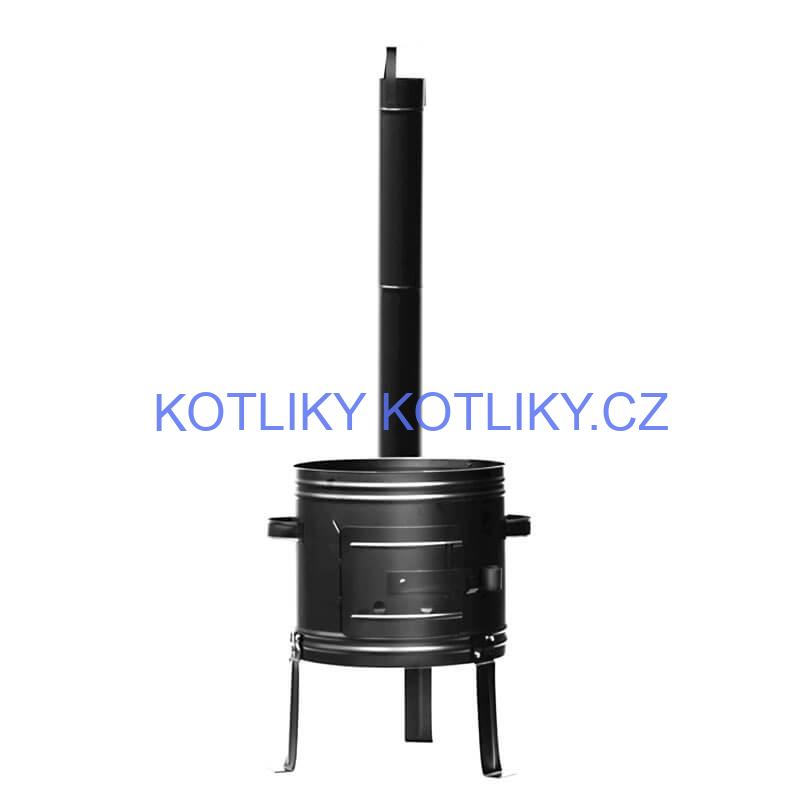 Smaltovaný kotlík 13 L + kovová kotlina 36 KOV + misky 12 ks