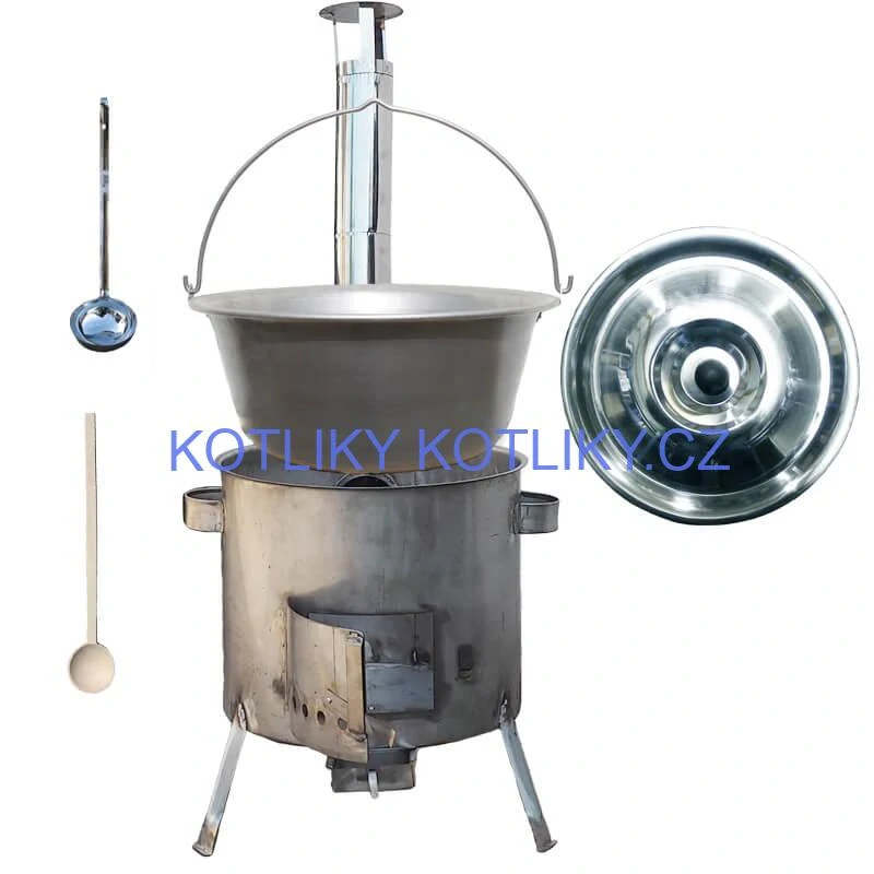 Nerezový kotlík 30 L (1,5 mm) + nerezová kotlina 45 cm (1,5 mm) STRONG CLASSIC