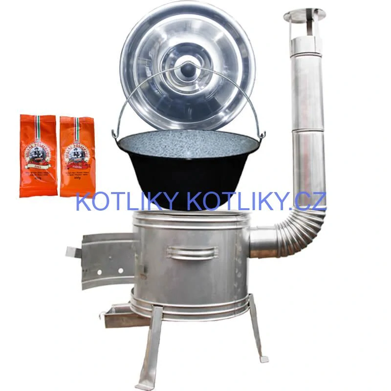 Smaltovaný kotlík 22 L + Nerezová kotlina 42 INOX + paprikový pepř na guláš - MIX 100 g