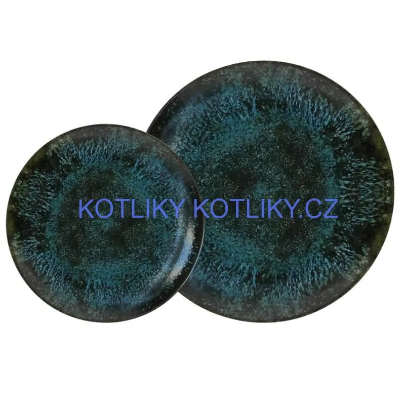 Souprava keramických talířů 18 ks BLACK