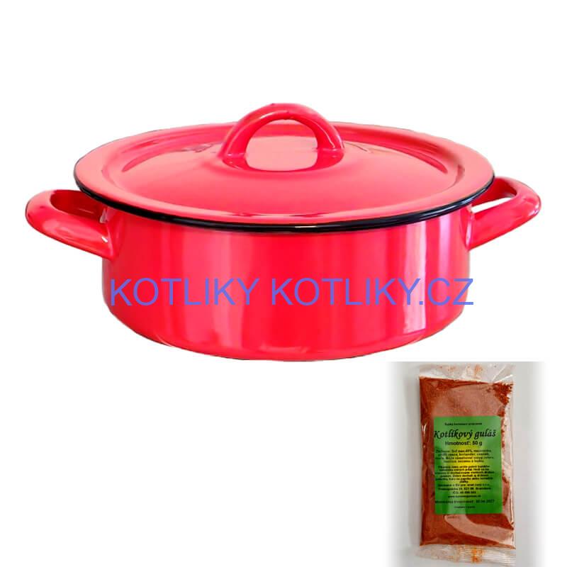 Smaltovaný kastrol poklicí COMBI 10 l + směs koření na kotlíkový guláš 50 g