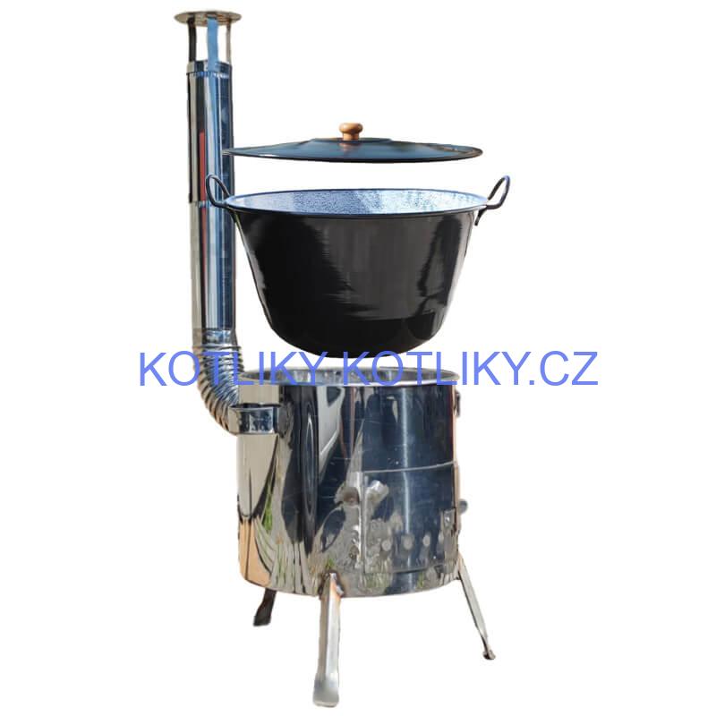 Smaltovaný kotel 70 L + nerezová kotlina 53 cm LUSTRO