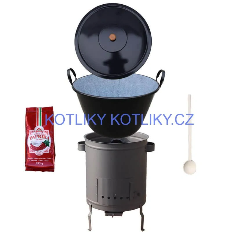 Smaltovaný kotel 70 L + silná kovová kotlina 53 cm (2 mm) STRONG PLUS 600 + sladká paprika 250 g