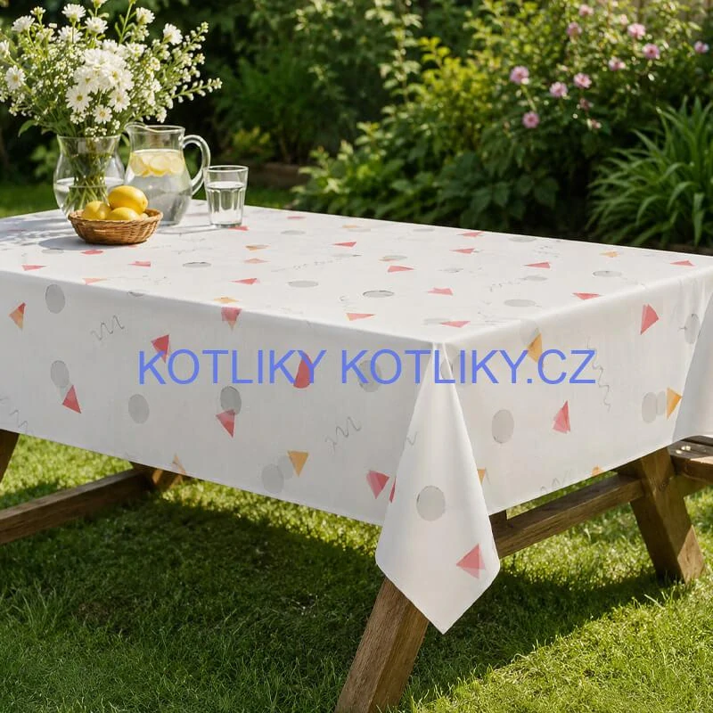 Omyvatelný PEVA ubrus Veselé tvary 137 × 183 cm