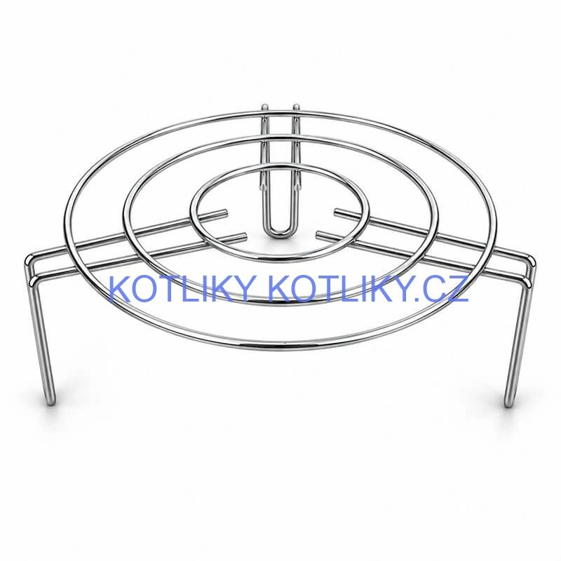 Kulatý nerezový stojan pod hrnec 20 cm, výška 9 cm, tři opěrná místa