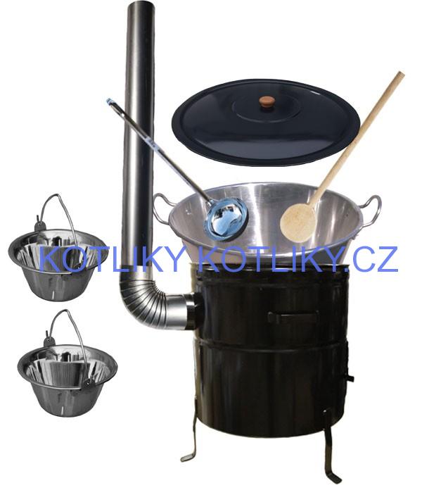 Zabijačková nerezová souprava 50L MAX + 2 servírovací kotlíky