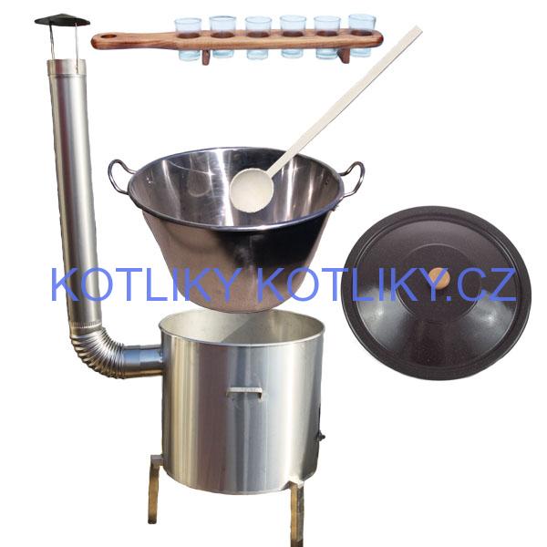 Zabijačková nerezová souprava 80 L + sada skleniček