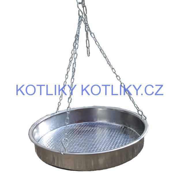 Nerezová pánev s řetízkem 49 cm